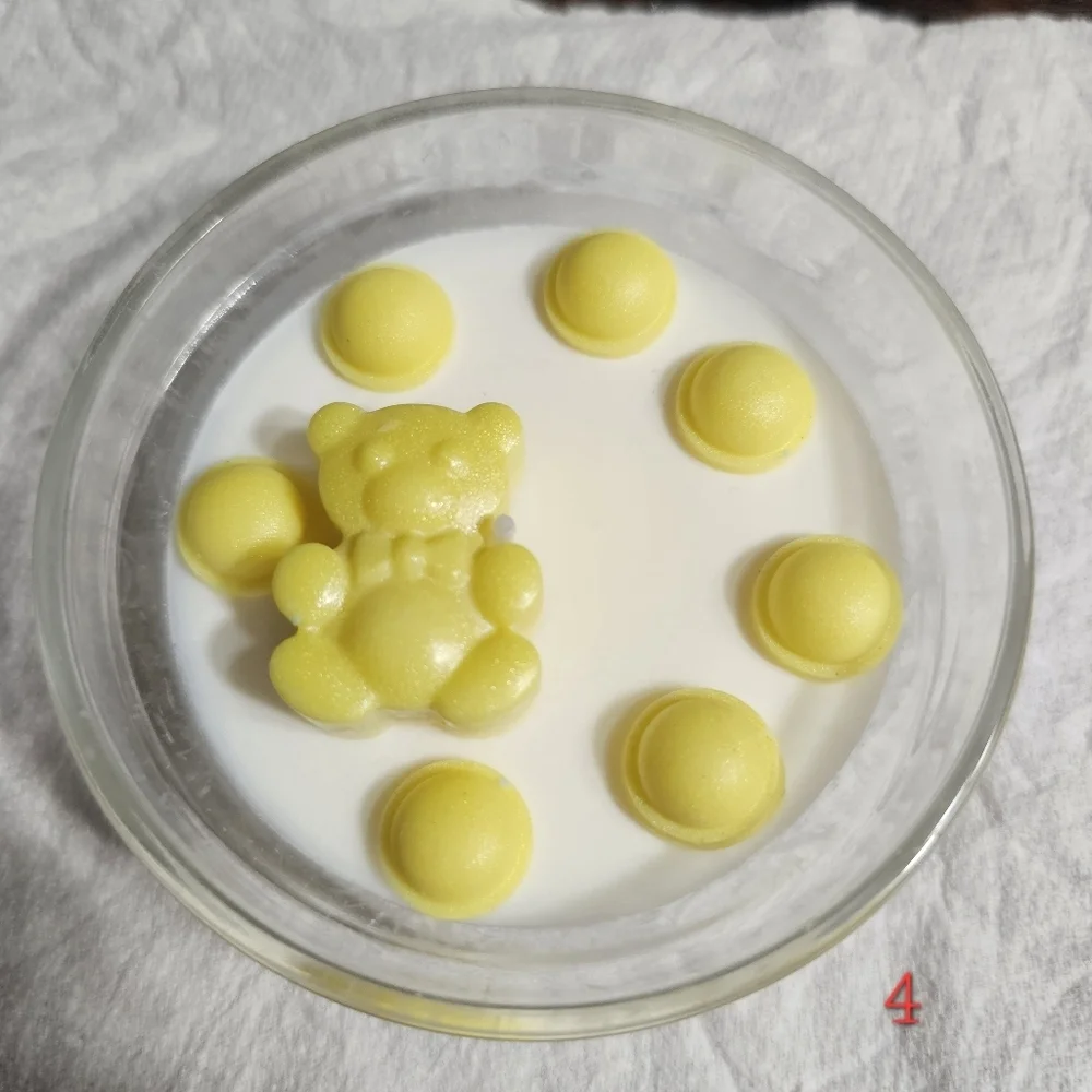 6 Personalized Yellow Bear Scented Baby Shower Birthday Candle Favors Giveaways